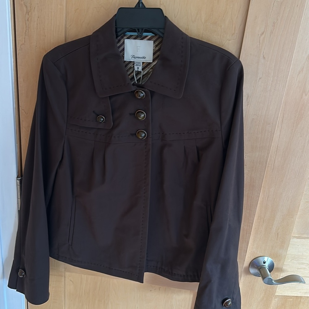 NWT Facconable Brown Swingstyke Jacket Blazer Size Medium